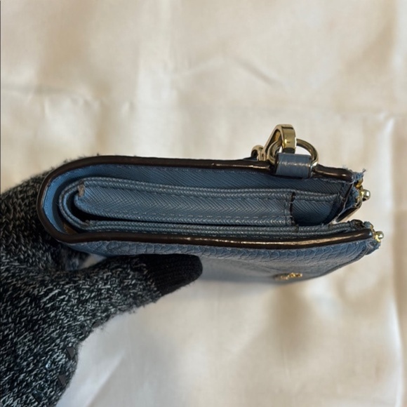 Michael Kors Wristlet Jet Set Travel Pebble Leather Continental Dark Chambray OS - Picture 10 of 16